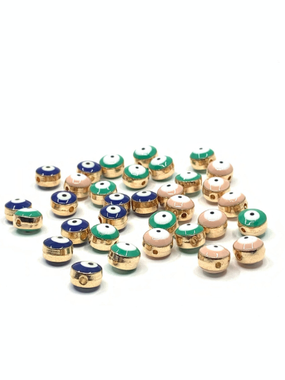 Alloy Enamel Evil Eye Puffy beads | Bellaire Wholesale