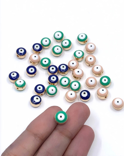 Alloy Enamel Evil Eye Puffy beads | Bellaire Wholesale