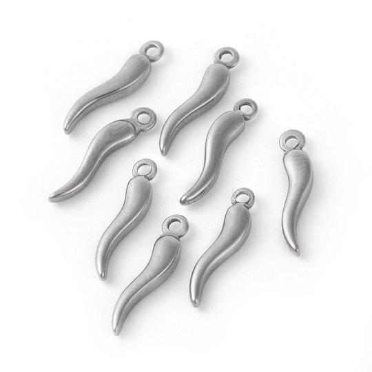 Silver & Gold Stainless Steel Horn Charm | Bellaire Wholesale