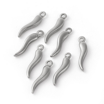 Silver & Gold Stainless Steel Horn Charm | Bellaire Wholesale