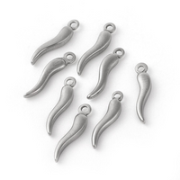 Silver & Gold Stainless Steel Horn Charm | Bellaire Wholesale