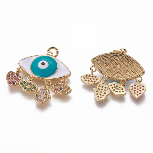 Pave Blue Evil Eye Charm | Bellaire Wholesale