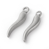 Silver & Gold Stainless Steel Horn Charm | Bellaire Wholesale
