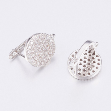 Silver Earring Post with Clear Stones | Bellaire Wholesale