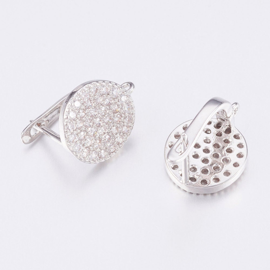 Silver Earring Post with Clear Stones | Bellaire Wholesale