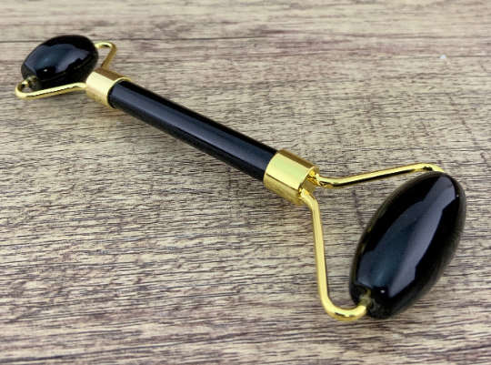 Natural Stone Facial Roller, Massage, Black Onyx | Bellaire Wholesale