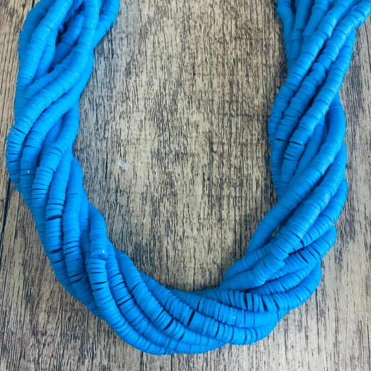 6mm Electric Blue Heishi Beads | Bellaire Wholesale