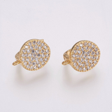 Gold Earring Post with Clear Stones | Bellaire Wholesale