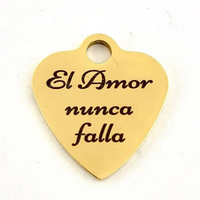 El Amor nunca falla (Spanish) Engraved Charm | Bellaire Wholesale