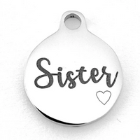 Sister Custom Laser Engraved Charm | Bellaire Wholesale