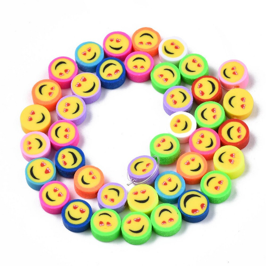 Heart Eyes Emoji Face Rubber Beads | Bellaire Wholesale