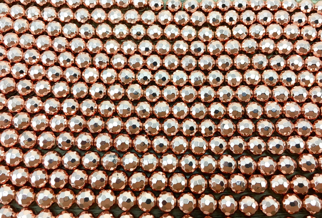 8mm Rose Gold Faceted Hematite Bead | Bellaire Wholesale