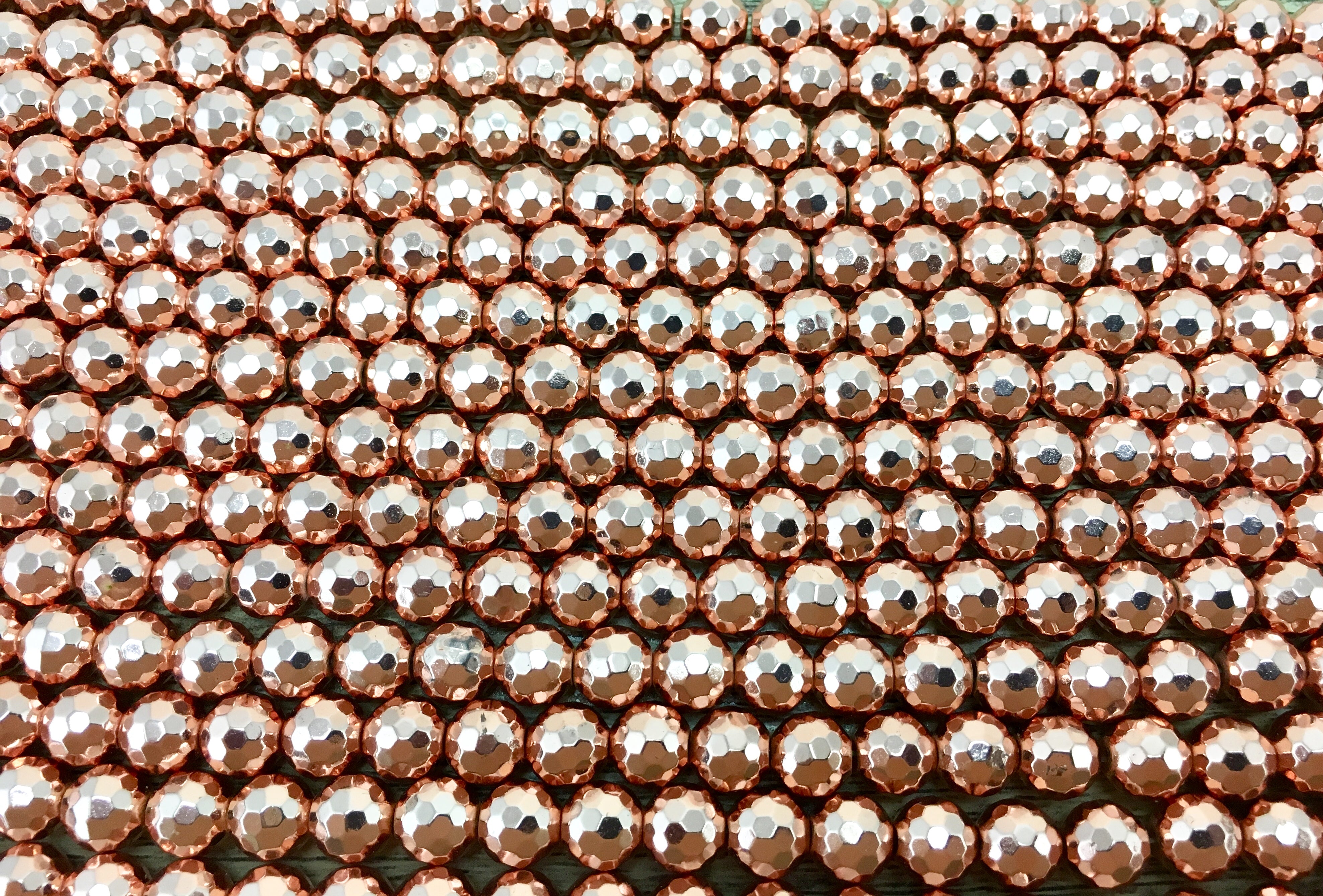 12mm Rose Gold Faceted Hematite Bead | Bellaire Wholesale