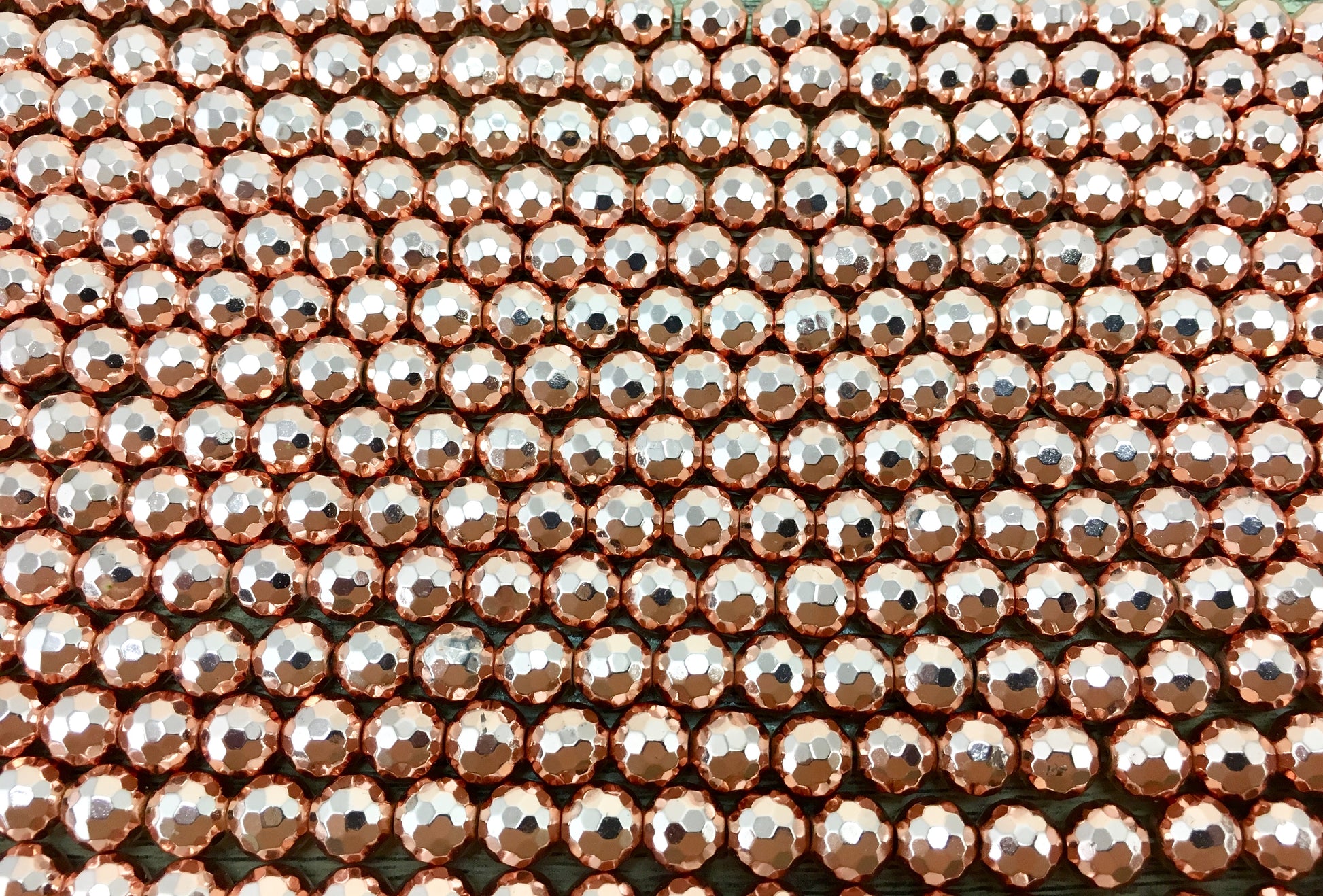 10mm Rose Gold Faceted Hematite Bead | Bellaire Wholesale