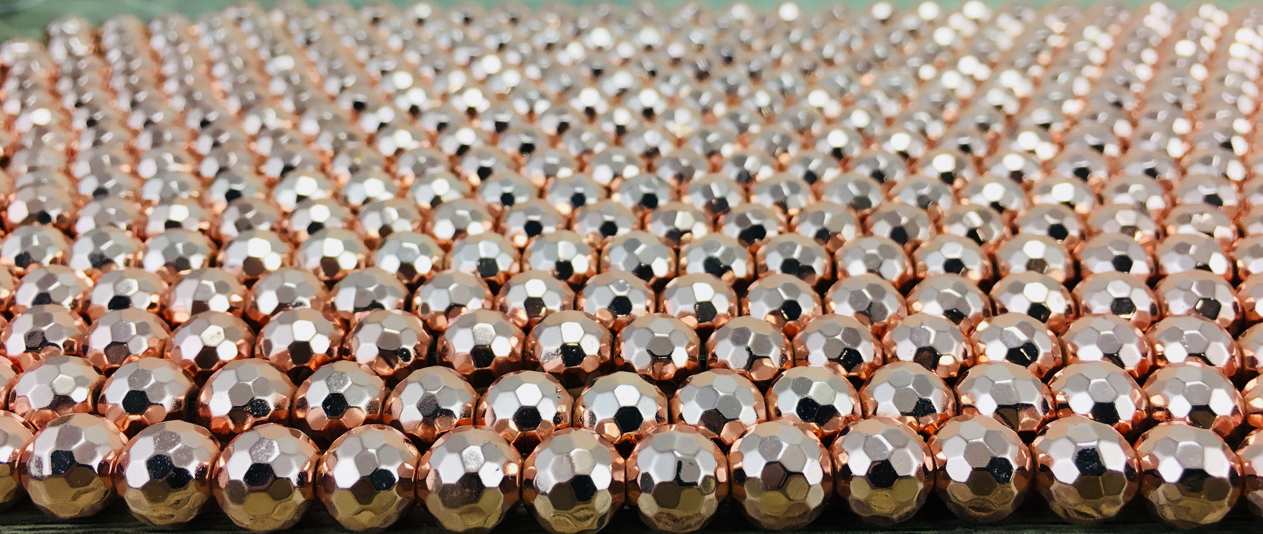 10mm Rose Gold Faceted Hematite Bead | Bellaire Wholesale
