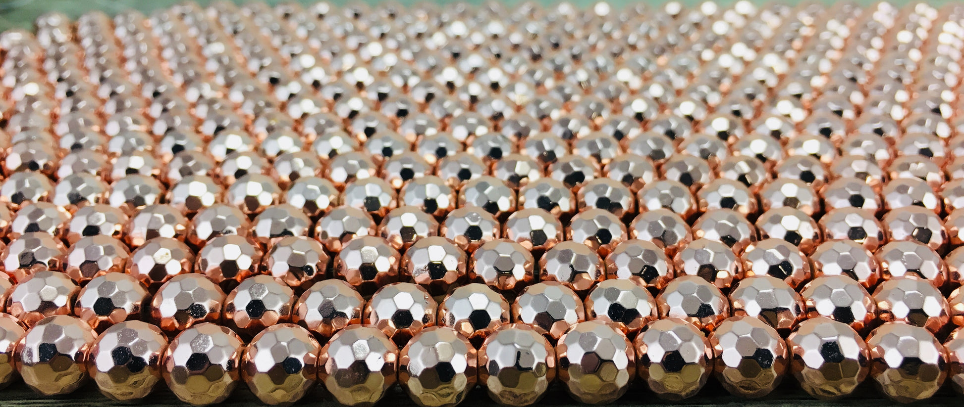 12mm Rose Gold Faceted Hematite Bead | Bellaire Wholesale