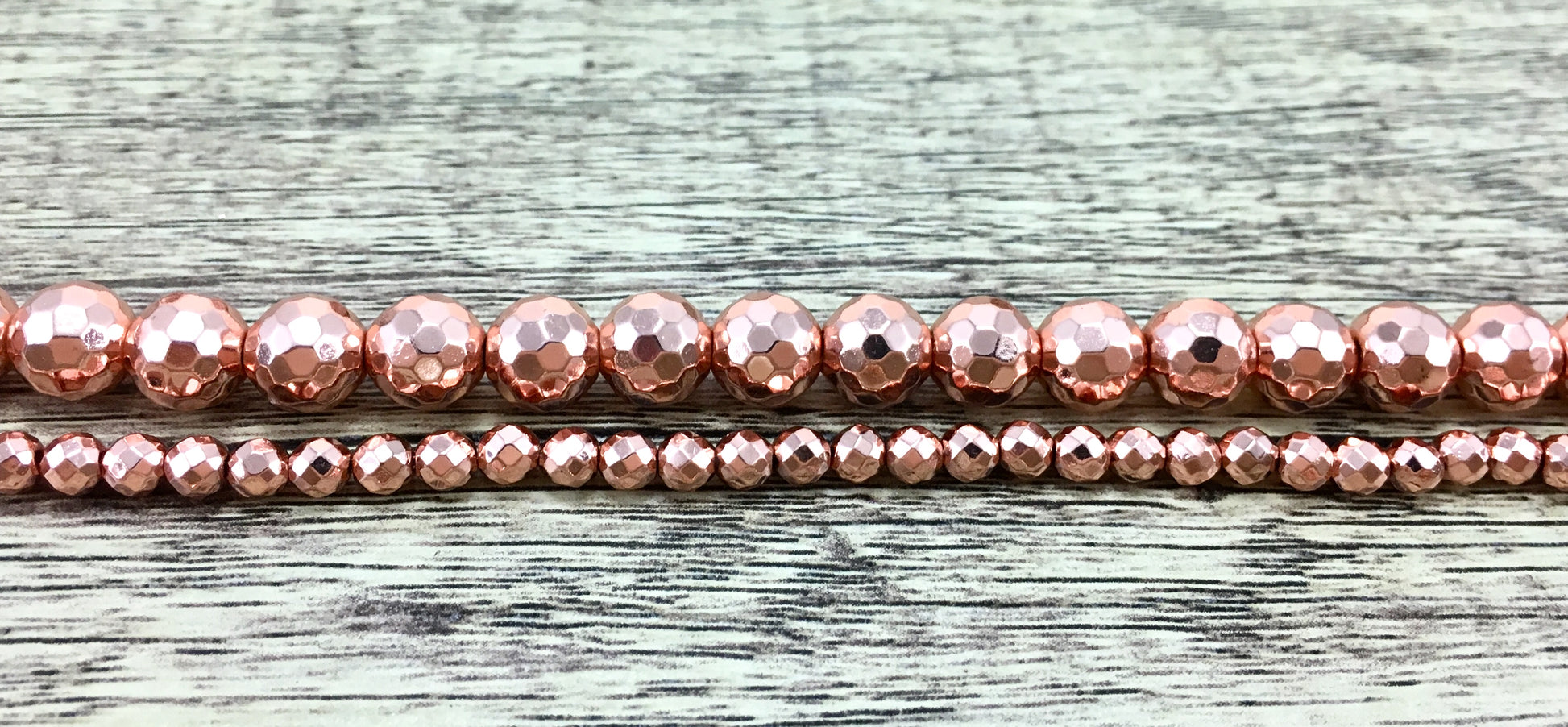 8mm Rose Gold Faceted Hematite Bead | Bellaire Wholesale