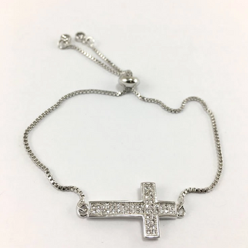 Cross Adjustable CZ Pave Bracelet | Bellaire Wholesale