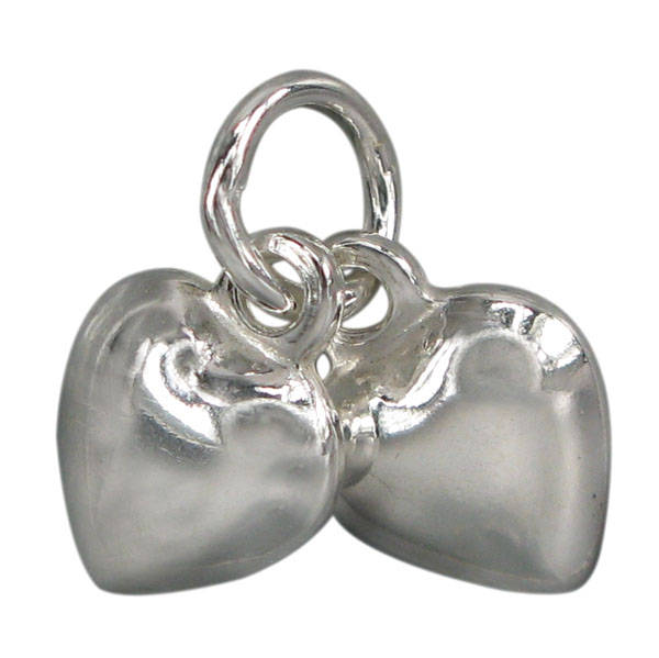 Sterling Silver Double Heart Charm | Bellaire Wholesale