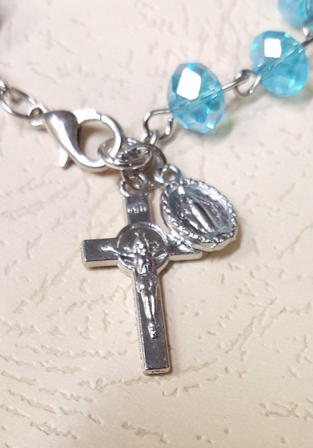 Glass Bead Rose Rosary Bracelet | Bellaire Wholesale