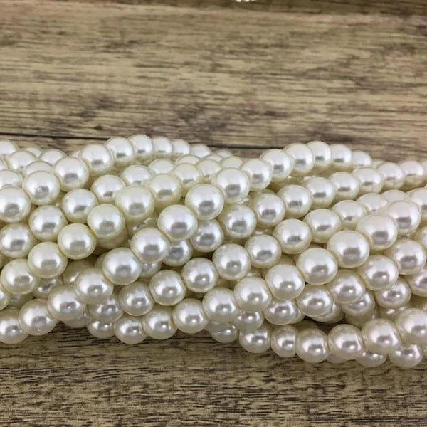 10mm Faux Glass Pearls, Ivory | Bellaire Wholesale