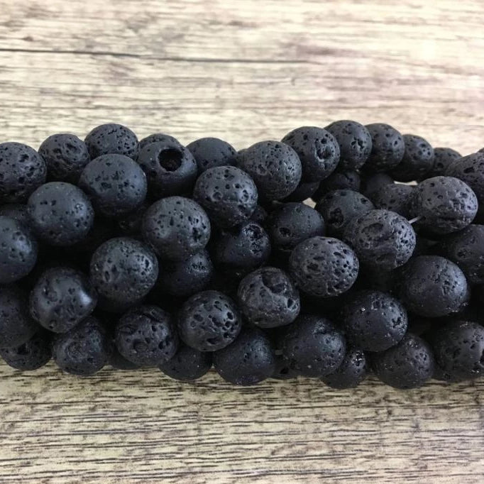 Natural hot sale lava beads