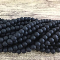 6mm Frosted Black Agate Bead | Bellaire Wholesale