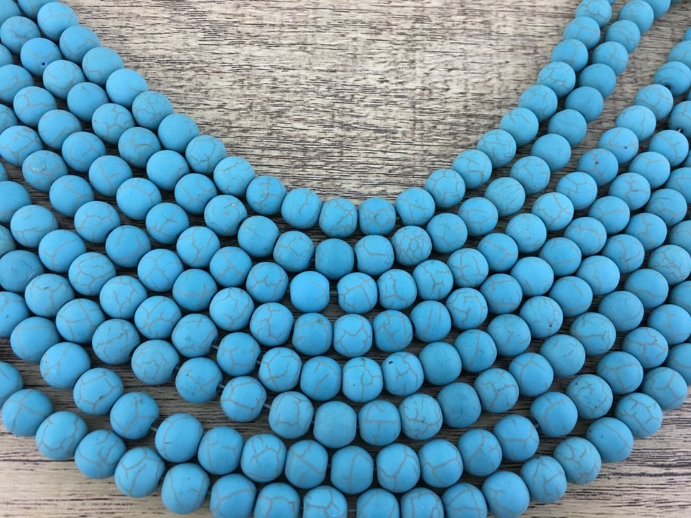 4mm Frosted Blue Howlite Bead | Bellaire Wholesale