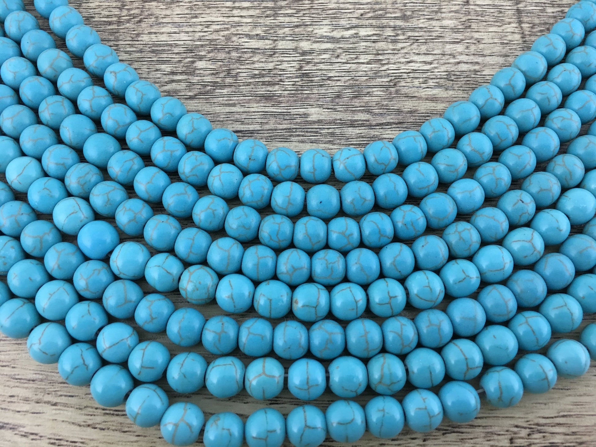 8mm Blue Howlite Bead | Bellaire Wholesale