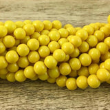 8mm Glass Pearl Bead, Solid Yellow | Bellaire Wholesale