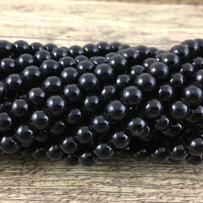 4mm Faux Glass Pearl Bead, Black | Bellaire Wholesale