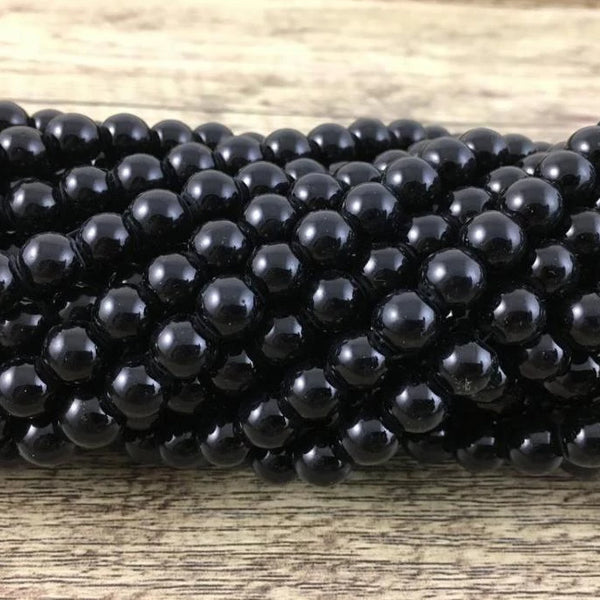 12mm Faux Glass Pearls Bead, Black | Bellaire Wholesale
