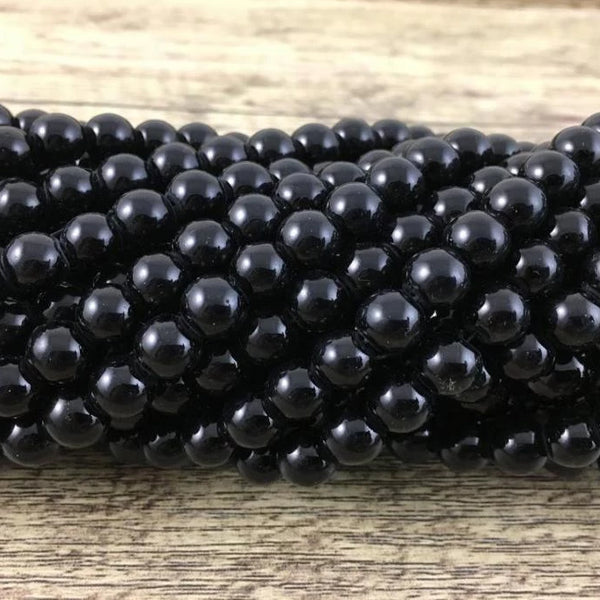 6mm Faux Glass Pearls Bead, Black | Bellaire Wholesale