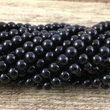 4mm Faux Glass Pearl Bead, Black | Bellaire Wholesale