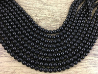 8mm Faux Glass Pearls Bead, Black | Bellaire Wholesale