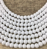 6mm Faux Glass Pearl Bead, Solid Chalk White | Bellaire Wholesale