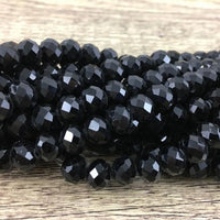Jet black faceted Glass Beads | Bellaire Wholesale