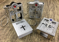 Holy Bible Keychain, Silver | Bellaire Wholesale