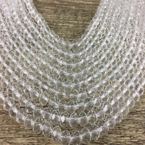  4mm Clear Faceted Rondelle Glass Bead | Bellaire Wholesale