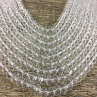 4 mm Clear Faceted Rondelle Glass Bead | Bellaire Wholesale