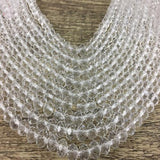 6mm Clear Faceted Rondelle Glass Bead | Bellaire Wholesale