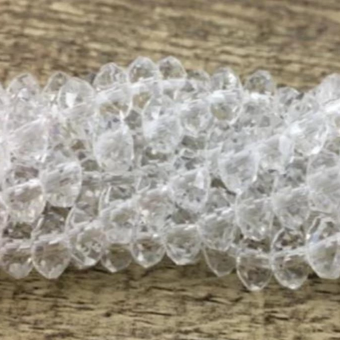  4mm Clear Faceted Rondelle Glass Bead | Bellaire Wholesale