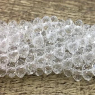 6mm Clear Faceted Rondelle Glass Bead | Bellaire Wholesale
