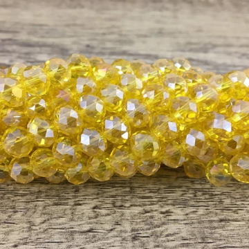 Faceted Glass Bead, Yellow AB | Bellaire Wholesale