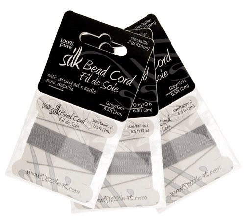 Silk Thread with 0.45mm Needle, Grey | Bellaire Wholesale
