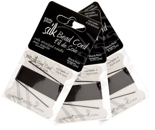 Silk Thread with 0.60mm Needle, Black | Bellaire Wholesale