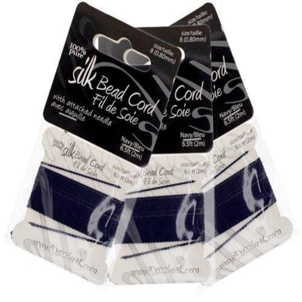 Silk Thread with 0.80mm Needle, Navy Blue | Bellaire Wholesale