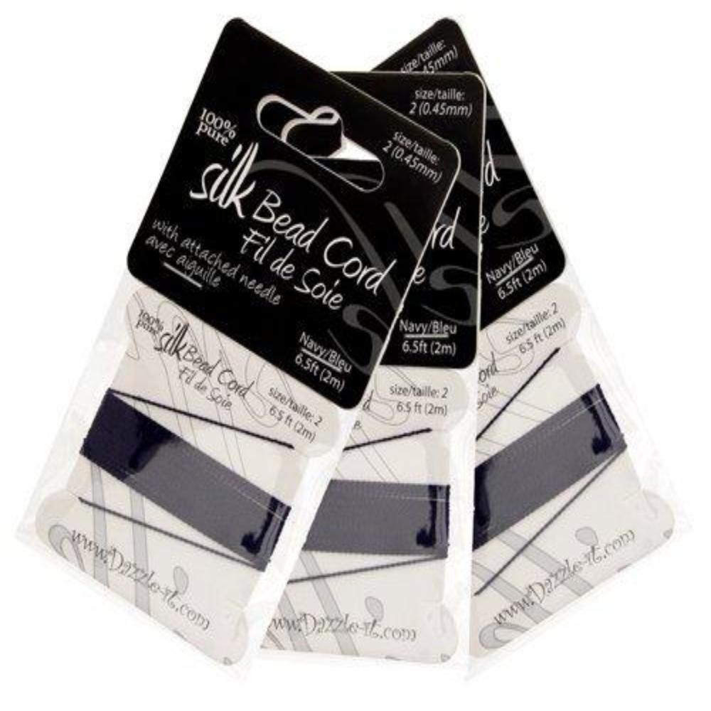 Silk Thread with 0.45mm Needle, Navy Blue | Bellaire Wholesale