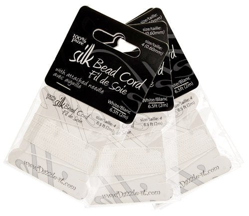 Silk Thread with 0.60mm Needle, White | Bellaire Wholesale