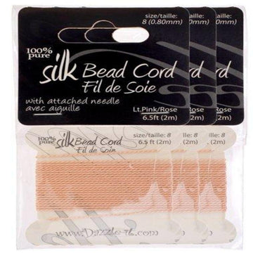 Silk Thread with 0.80mm Needle, Light Pink | Bellaire Wholesale